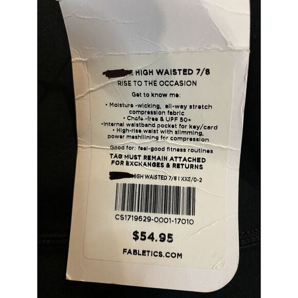 NWT Fabletics High Waisted Leggings in Black 7/8 XS - Picture 6 of 11